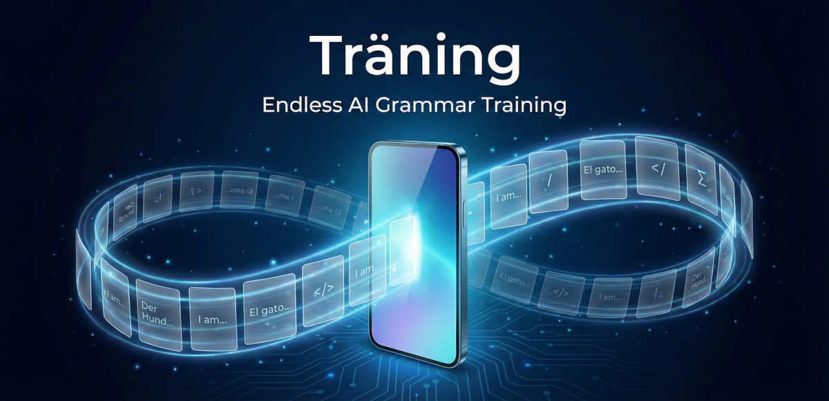 Träning App Screenshots - Grammar exercises in multiple languages